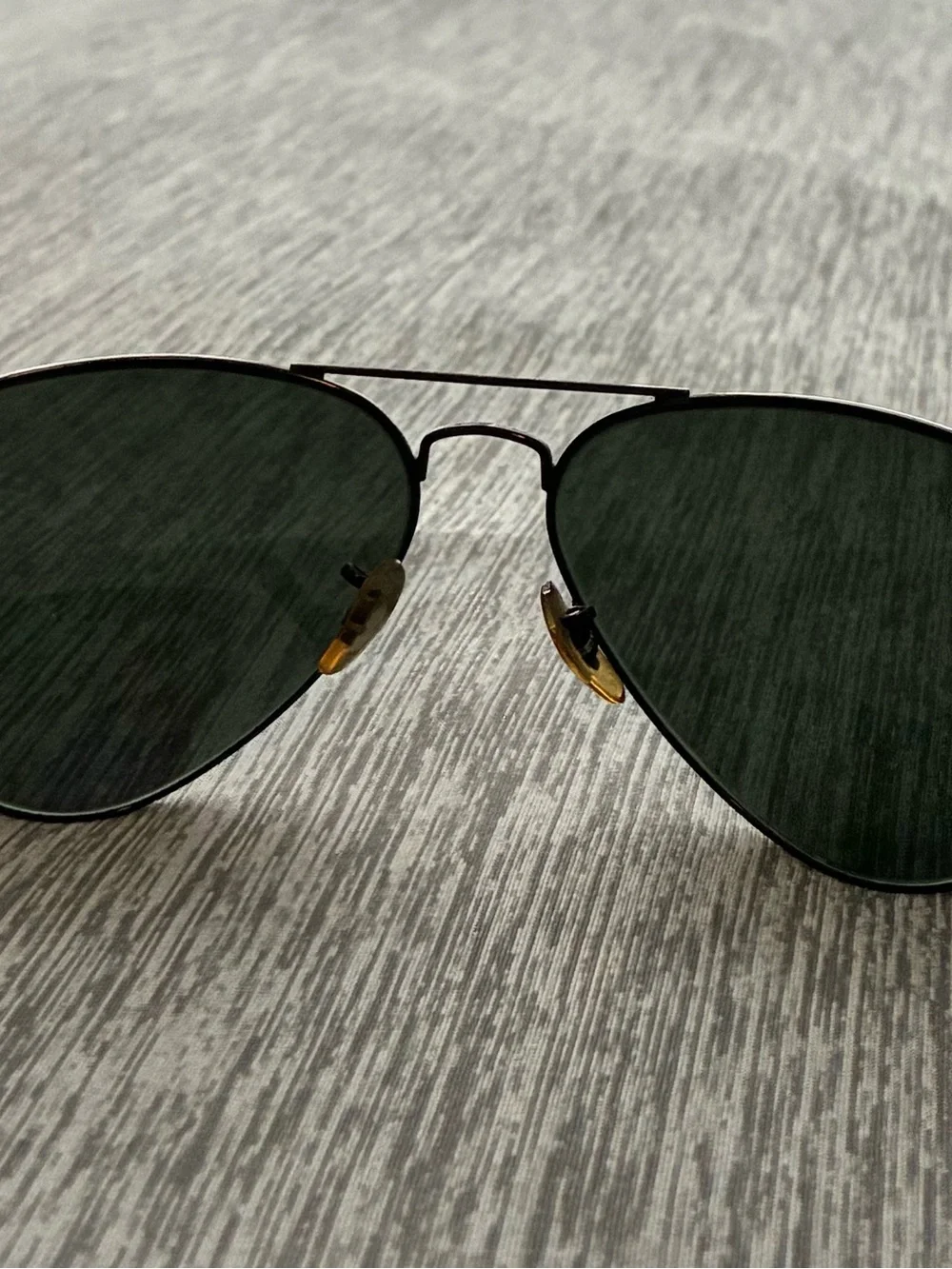 Ray-Ban Classic Aviator Sunglasses - Black Frame with Dark Green Lenses